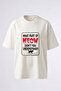 Meow Kedi_1 Design Back Printed Cotton White Oversize T-Shirt