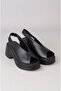 Select 4126 genuine leather heel women's sandal (heel: 6.5cm platform: 2.5cm) black - 3