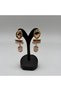 Pink Baroque Pearl Detailed Dangle Women's Earrings 7 cm Gold Color Stone Stylish Design Earrings - 4