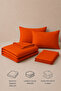 Elif Satin Plain Double Buttoned Duvet Cover Set, Duvet Cover, 100% Cotton, 83 Threads - 4