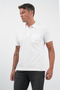 White Polo Collar Short Sleeve Pocket Comfort Fit Cotton T-Shirt 1011260155 - 3