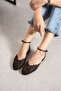 Larista Lace Detail Back Strap Buckle Women's Flat Sandals - 2