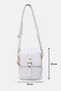 Women's White Covered 2-Compartment Zippered Crossbody and Shoulder Bag 22X16 cm - 4
