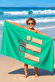 Written Oh Hi Motto Beach Towel-Typographic Mint Green Pool Sea Bath Quick Drying Seaside Cover - 6