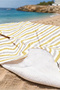 Striped Stylish Beach Towel - Minimalist Gold Gray Line Pool Sea Bath Quick Drying Beach Cover-Up - 5