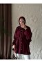 Women's Collar Gathered Gold Button Detailed Hijab Shirt - 7
