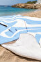 Blue White Abstract Wavy Beach Towel - Marine Striped Pool Sea Bath Quick Dry Beach Cover - 5