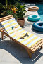 Duck with Skateboard Striped Kids Beach Towel - Marine Yellow Blue Children's Quick Dry Microfiber Towel