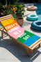 Modern Beach Towel Coverlet with Colorful Writing - Pops Art Multi-Color Quick-Dry Microfiber Towel Coverlet