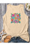 Tropical Sea Star Printed Sleeveless Crew Neck Women's Tshirt