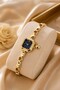 Cessy Heart Gold Women's Watch Heart Detailed Steel Bracelet Cord Navy Blue Dial Vintage Luxury Women's Wristwatch - 4