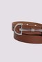 Women's Modern Silver Color Metal Buckle 110 cm Standard Size Tan Women's Belt - 3