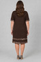 Plus Size Short Sleeve Viscose Dress with Leopard Trim on the Sleeves and Skirt - 3