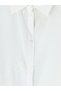 White Shirt Collar Women's Beach Dress - 4