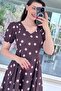 V-Neck Polka Dot Double Dress 6Y279 - 4