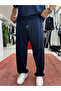 Navy Blue Basic Modal Fabric Pipe Leg Sweatpants Rsp