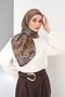 وشاح فيلورا بنمط شال بني 90x90 - 2