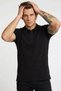 Men's Fashion Comfort Black Polo Collar T-Shirt - 3
