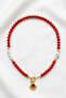 ALAÇATI GLASS BEAD NATURAL STONE NECKLACE - 4