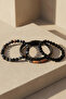Onyx, Hematite, Tiger's Eye Stone Multiple Men's Bracelet Set Elkrm96083 - 4