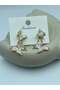 Pink white butterfly earrings - 26vipk39 - 2