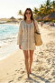 Women's Ecru Pocketed Relaxed Cut Beach Dress - 2