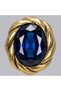 Bronze Women's Earrings Copper Vintage Authentic Jewelry Navy Blue Crystal Stone Oval Victorian Model - 5