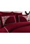 Palace Art Burgundy 100% Cotton Embroidered 6 Piece Double Duvet Cover Set - 2