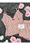 Women's Strappy Patterned Shorts Pajama Set - 3