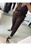 Brown Big Size Carrot Pants with Elastic Waist - 3