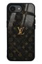 iPhone 16E Black Marble Gold Lv Design Glossy Phone Case