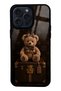 iPhone 15 Pro Max Luxury Brown Teddy Design Glossy Phone Case