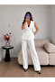 Waist-Tied Pleated Vest Trousers Blazer Suit - 5