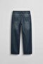Men's Baggy Washed Jean Trousers Navy Blue - 2