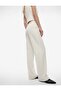 Wide Leg Palazzo Pants with Pile Detail and Pockets - Off-White - 3