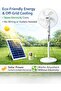Solar Powered Pedestal Fan with Solar Panel, Rechargeable Standing Fan for Outdoor, Camping, Home - 4