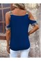 Women's Off-The-Shoulder V-Neck Strappy Viscose Blouse - 5