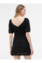 Rochie mini neagră de damă, tip furou - 4