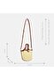 Women's Yellow Leather Detailed Straw Handbag - 6