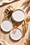 Matte White Gold Mesh Stackable Cake Plate 21 cm 4 Pieces - 4