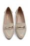 Women's Accessory Oval Toe Cream Ballerinas - 4