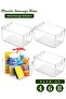Premium Clear Plastic Storage Bins - Stackable, Durable Containers for Kitchen, Washroom, Pantry, Refrigerator and Utensils Organization