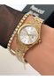 Steel Cord Calendar Model 2 Year Warranty 3 Atm Waterproof Women's Wristwatch + Bracelet Gift