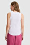 Women's White Crew Neck Basic T-Shirt 50321799-Vr013 - 5