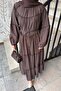 Layered Tie-Dye Dress in Bitter Brown - 3