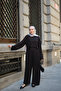 Women's Pleated Combed Cotton Suit Black - 2