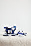 Children's Unisex White Navy Blue Comfortable Fit Non-Slip Sole Double Velcro Sandals - 4
