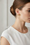 Yellow Color Hammered Texture Bow Design Earrings Women's Brass Jewelry - 2