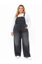 Unisex Oversize Large Size Black Salopet Jumpsuit Distressed Denim Fabric Salopet - 2