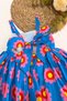 Cumino Girls' Retro Floral Patterned Strap Dress Multi-Colored - 3
